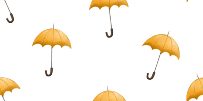 Seamless pattern with yellow umbrellas. Weather pattern. Hand drawn Design for textiles, children's room and children's clothing png