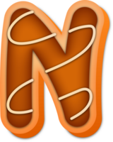 Cookie Alphabet Letter N png