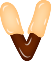 Ice Cream Chocolate Alphabet  Letter V png