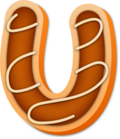 Cookie Alphabet Letter U png