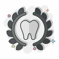Icon Braces. related to Dental symbol. comic style. simple design editable. simple illustration vector