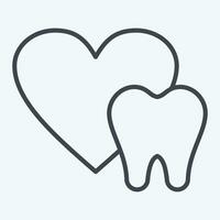 icono sano dientes. relacionado a dental simbolo.linea estilo. sencillo diseño editable. sencillo ilustración vector