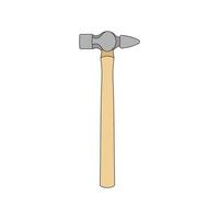 Kids drawing Cartoon Vector illustration cross peen hammer icon Isolated on White Background