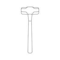 Hand drawn Kids drawing Cartoon Vector illustration sledge hammer icon Isolated on White Background