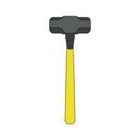 Kids drawing Cartoon Vector illustration sledge hammer icon Isolated on White Background
