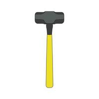 Kids drawing Cartoon Vector illustration sledge hammer icon Isolated on White Background