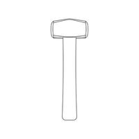 Hand drawn Kids drawing Cartoon Vector illustration club hammer icon Isolated on White Background