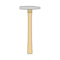 Kids drawing Cartoon Vector illustration tack hammer icon Isolated on White Background