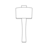 Hand drawn Kids drawing Cartoon Vector illustration joiners mallet icon Isolated on White Background
