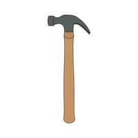 Kids drawing Cartoon Vector illustration claw hammer icon Isolated on White Background