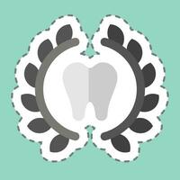 Sticker line cut Braces. related to Dental symbol. simple design editable. simple illustration vector