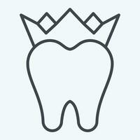 icono dental coronas relacionado a dental simbolo.linea estilo. sencillo diseño editable. sencillo ilustración vector
