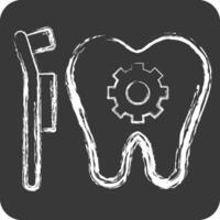 icono dental tratamiento. relacionado a dental símbolo. tiza estilo. sencillo diseño editable. sencillo ilustración vector