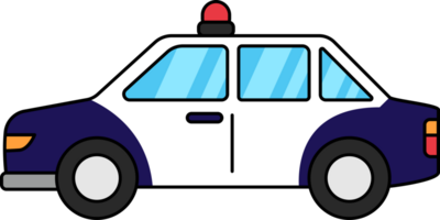 Cute Police Car Illustration png