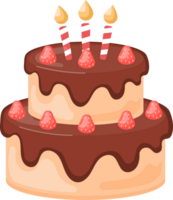 compleanno torta con candele illustrazione png