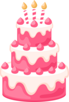 Geburtstag Kuchen mit Kerzen Illustration png