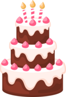 anniversaire gâteau avec bougies illustration png