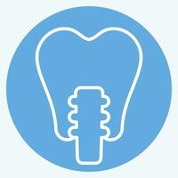 Icon Dental Prosthetics. related to Dental symbol. blue eyes style. simple design editable. simple illustration vector