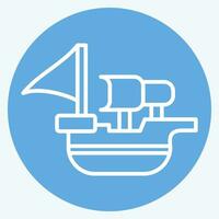 Icon Spanish Ship. related to Spain symbol. blue eyes style. simple design editable. simple illustration vector