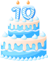 Birthday Cake With Candle Number 10 png