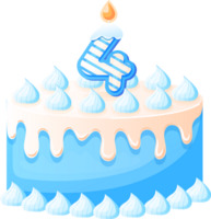 Birthday Cake With Candle Number 4 png