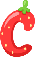 Strawberry Alphabet Letter C png