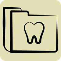 Icon Dental Records. related to Dental symbol. hand drawn style. simple design editable. simple illustration vector