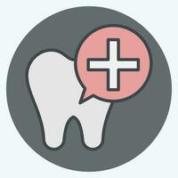 Icon Dental Implants. related to Dental symbol.color mate style. simple design editable. simple illustration vector