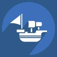 Icon Spanish Ship. related to Spain symbol. long shadow style. simple design editable. simple illustration vector