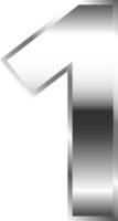 Silber Metall Nummer 1 png