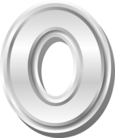 Silber Metall Nummer 0 png