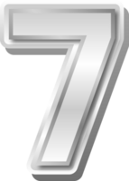 Silver Metal Number  7 png