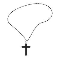 rosario católico fe icono vector
