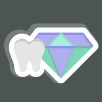 Sticker Tooth Jewelry. related to Dental symbol. simple design editable. simple illustration vector