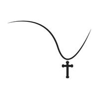 Rosary catholic faith icon vector
