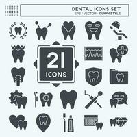 Icon Set Dental. related to Health symbol. glyph style. simple design editable. simple illustration vector