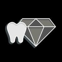 Icon Tooth Jewelry. related to Dental symbol. glossy style. simple design editable. simple illustration vector