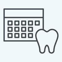 Icon Scheduling. related to Dental symbol.line style. simple design editable. simple illustration vector