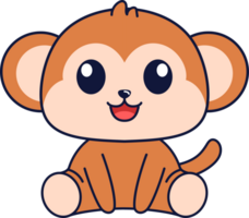 Cute Monkey Animal Illustration png