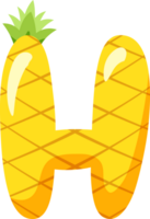 ananas alfabet brev h png