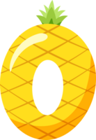 piña alfabeto letra o png