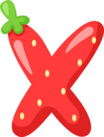 Strawberry Alphabet Letter X png