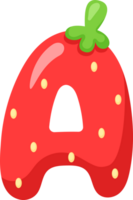 fraise alphabet lettre une png