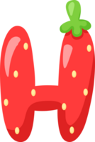 Strawberry Alphabet Letter H png