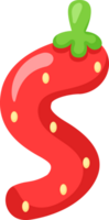 Strawberry Alphabet Letter S png