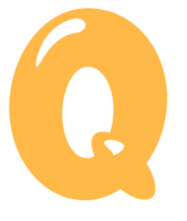 Cute Alphabet Letter Q png