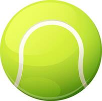 Light green ball with white stripe on transparent background. Vector illustration of single tennis element