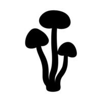 Mushrooms Silhouette Illustration On Isolated Background vector