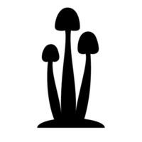 Mushrooms Silhouette Illustration On Isolated Background vector