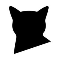 gato cabeza silueta ilustración en aislado antecedentes vector